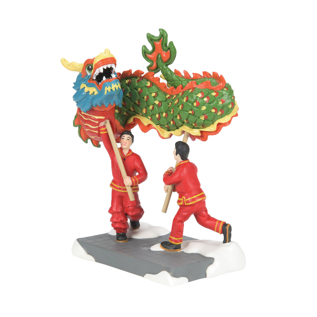 Department 56 Christmas in The City Village Accessory: Chinese Dragon Dance sparkle-castle