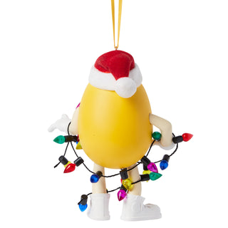 Studio Brands: Yellow M&M Stringing Up The Lights Hanging Ornament sparkle-castle