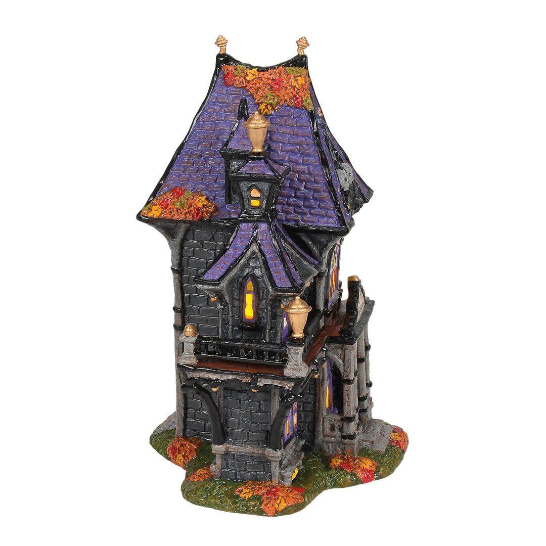 Department 56 Snow Village Halloween: Puckett's Funerarium sparkle-castle