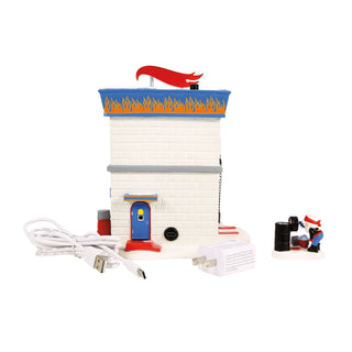 Department 56 North Pole Series: Hot Wheels Detail Center, Set of 2 sparkle-castle