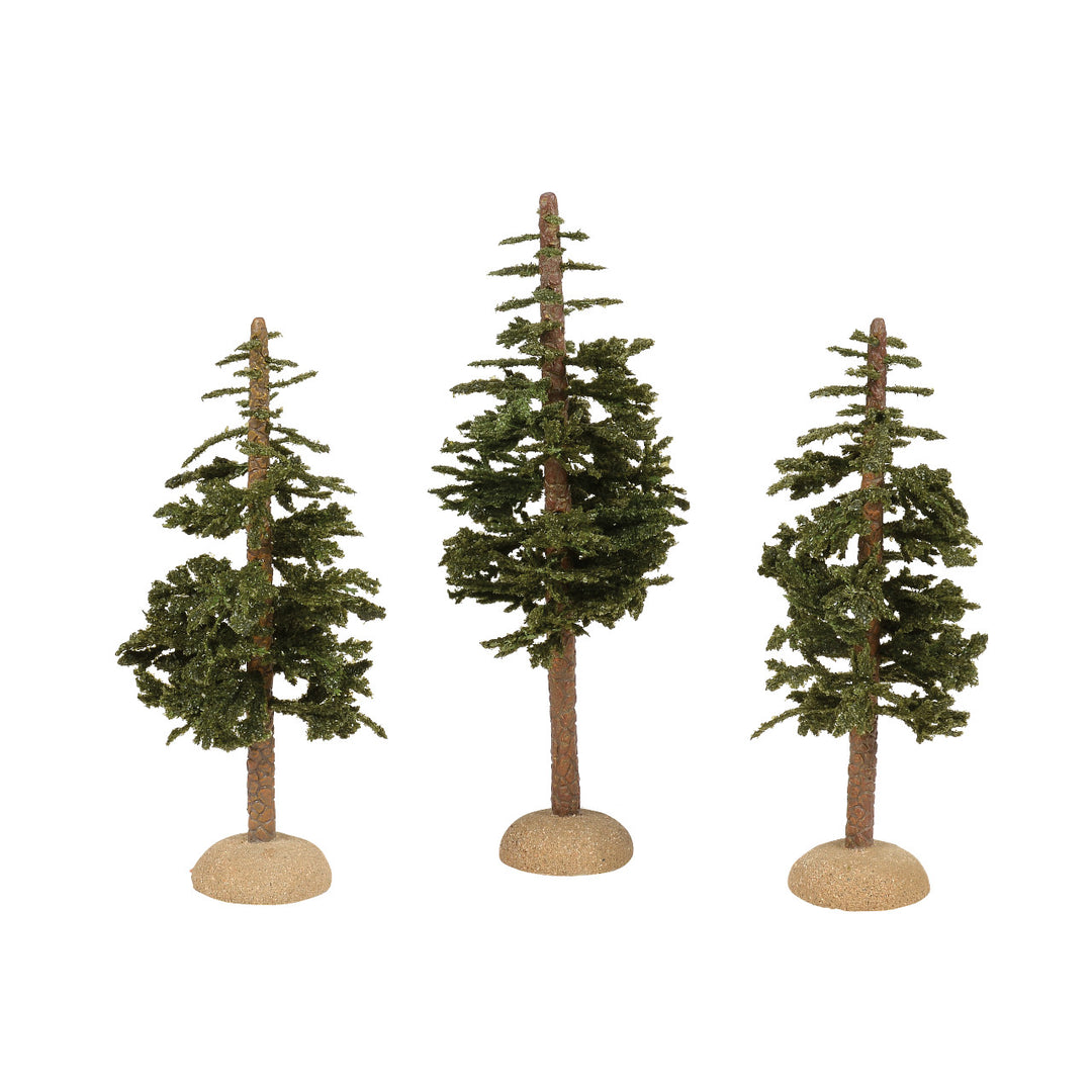 Department 56 Cross Product Village Accessory: Ponderosa Pines, Set of 3 sparkle-castle