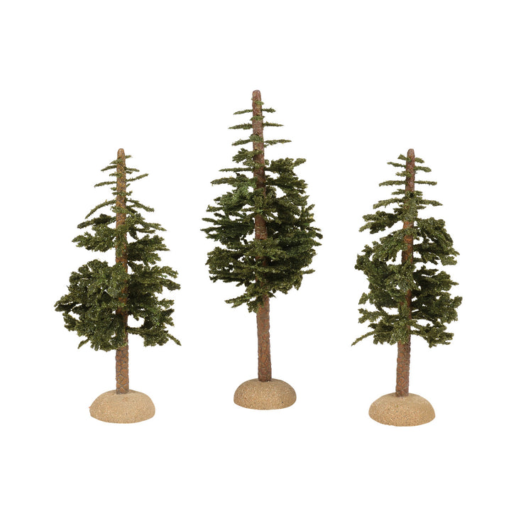 Department 56 Cross Product Village Accessory: Ponderosa Pines, Set of 3 sparkle-castle