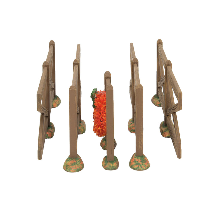 Department 56 Cross Product Halloween Accessory: Brown Crossbuck Fence, Set of 5 sparkle-castle