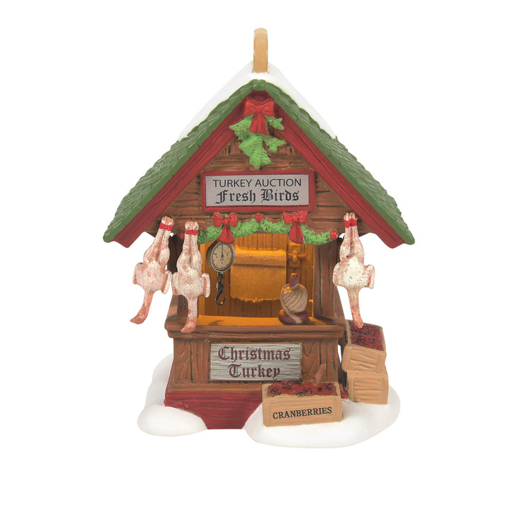 Department 56 Dickens Snow Village: Dressed Turkey Auction, Set of 2 sparkle-castle