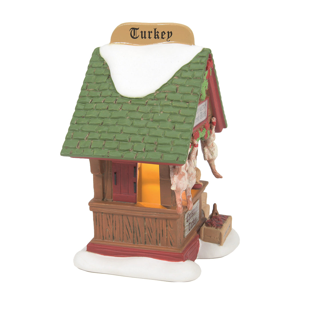 Department 56 Dickens Snow Village: Dressed Turkey Auction, Set of 2 sparkle-castle