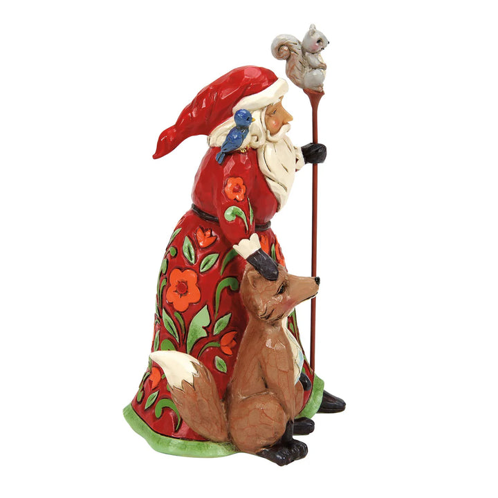 Jim Shore Heartwood Creek: Santa with Fox Figurine sparkle-castle