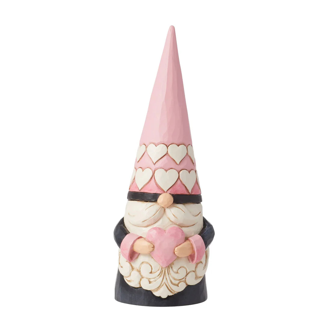 Jim Shore Heartwood Creek: Pink & Black Gnome Figurine sparkle-castle