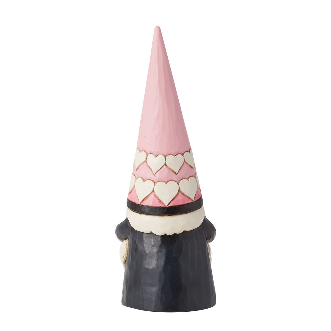 Jim Shore Heartwood Creek: Pink & Black Gnome Figurine sparkle-castle