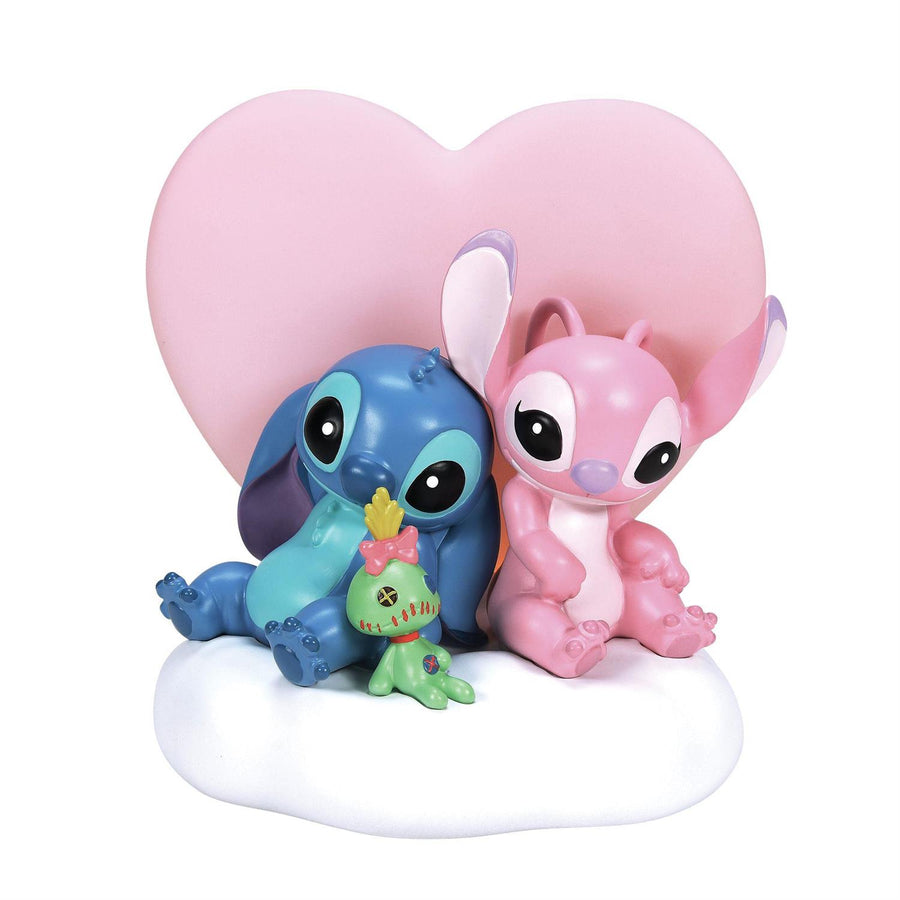 Disney Showcase: Stitch & Angel With Lit Heart Figurine sparkle-castle
