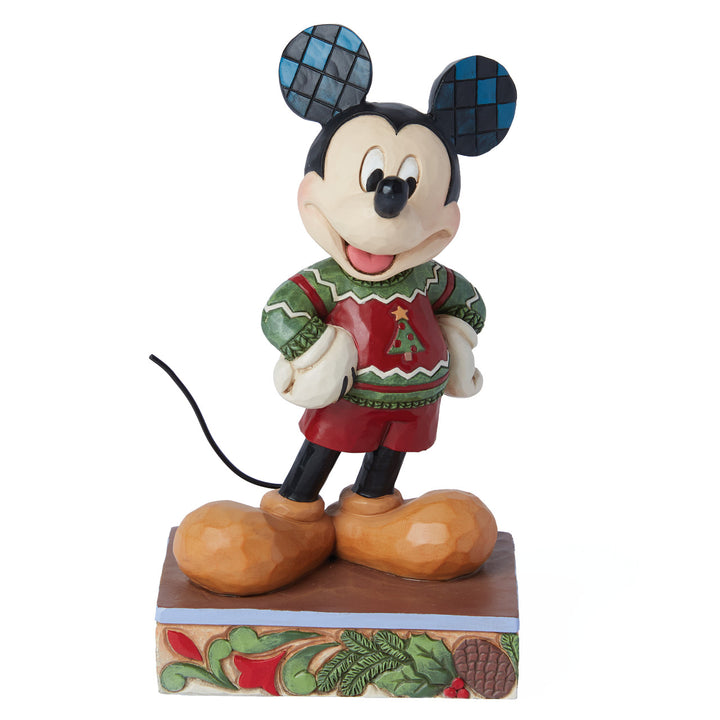 Jim Shore Disney Traditions: Mickey In Christmas Sweater Figurine sparkle-castle