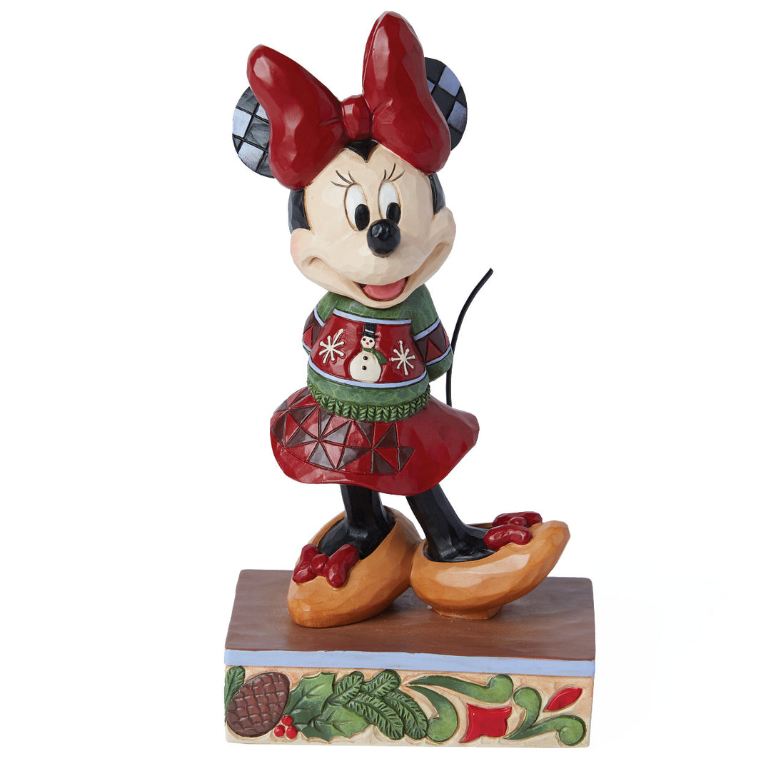 Jim Shore Disney Traditions: Minnie In Christmas Sweater Figurine sparkle-castle