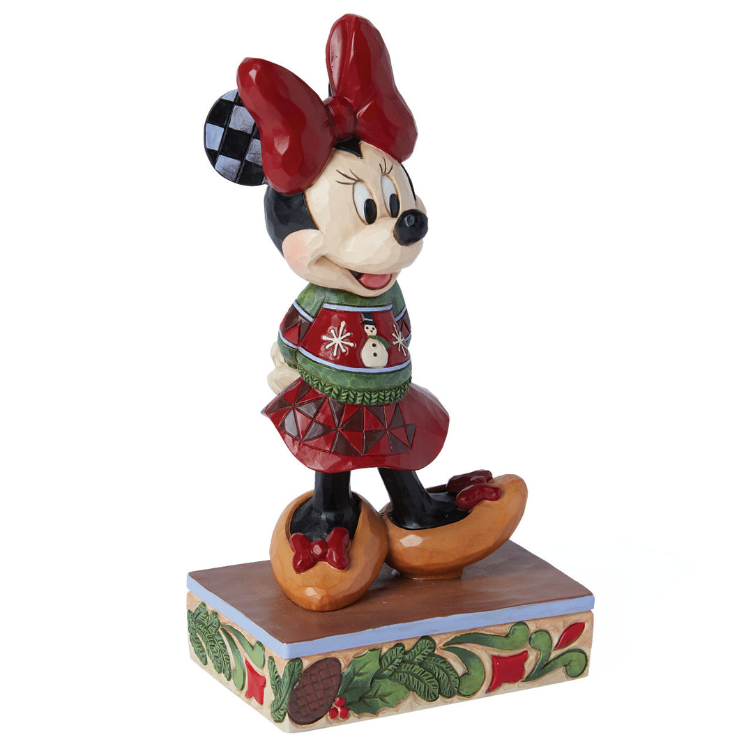 Jim Shore Disney Traditions: Minnie In Christmas Sweater Figurine sparkle-castle