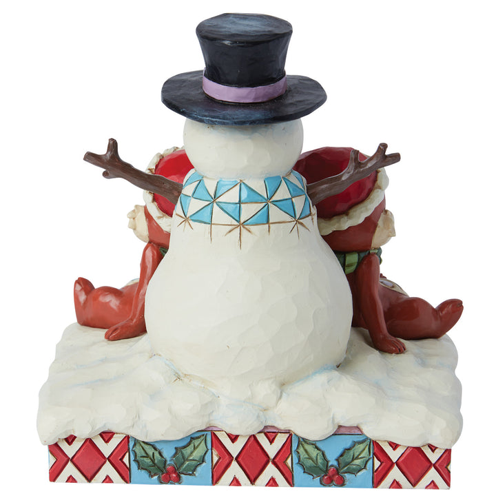 Jim Shore Disney Traditions: Chip & Dale With Snowman Figurine sparkle-castle