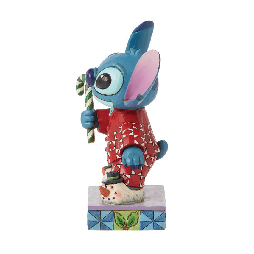 Jim Shore Disney Traditions: Stitch In Christmas PJ's Personality Pose Figurine sparkle-castle