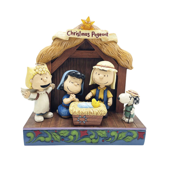 Jim Shore Peanuts: Lighted Nativity Scene Figurine sparkle-castle