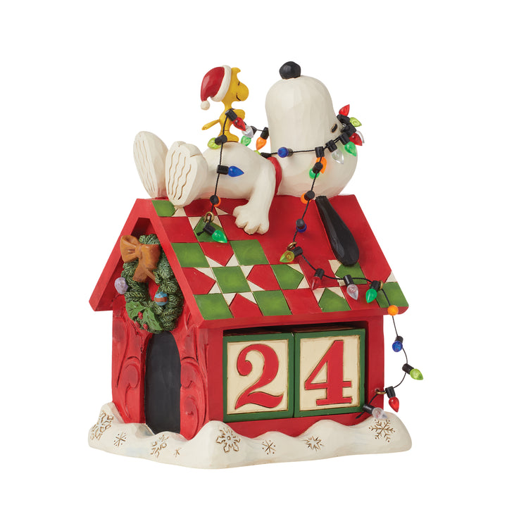 Jim Shore Peanuts: Snoopy & Woodstock Countdown Calendar Figurine sparkle-castle