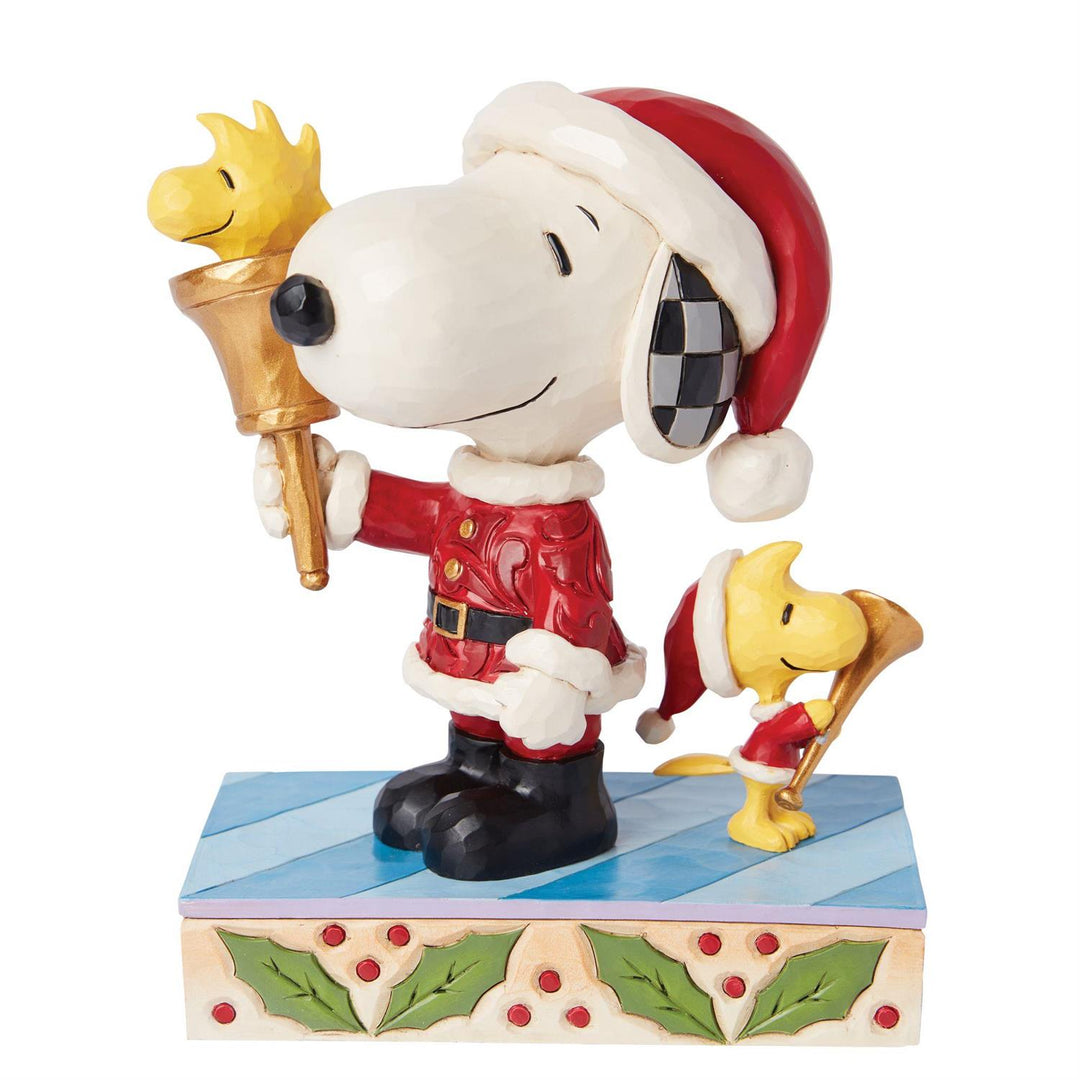 Jim Shore Peanuts: Snoopy and Woodstock Santas Figurine sparkle-castle