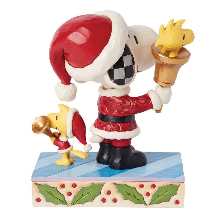 Jim Shore Peanuts: Snoopy and Woodstock Santas Figurine sparkle-castle