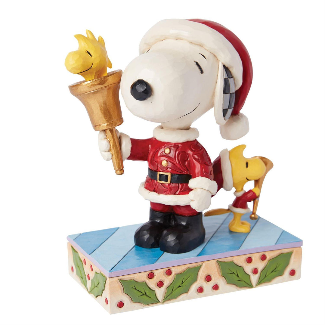 Jim Shore Peanuts: Snoopy and Woodstock Santas Figurine sparkle-castle