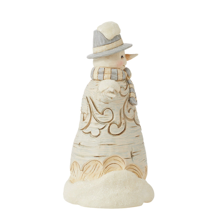 Jim Shore Heartwood Creek: White Woodland Snowman In Top Hat Figurine sparkle-castle