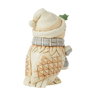 Jim Shore Heartwood Creek: White Woodland Owl Wearing Hat & Scarf Figurine sparkle-castle