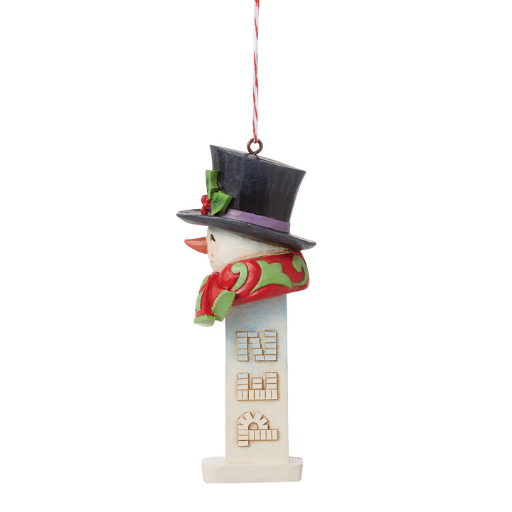 Jim Shore PEZ: PEZ Snowman Hanging Ornament sparkle-castle