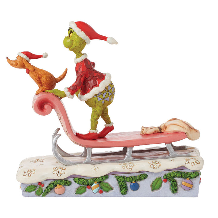 Jim Shore The Grinch: Grinch And Max On Sleigh Figurine sparkle-castle