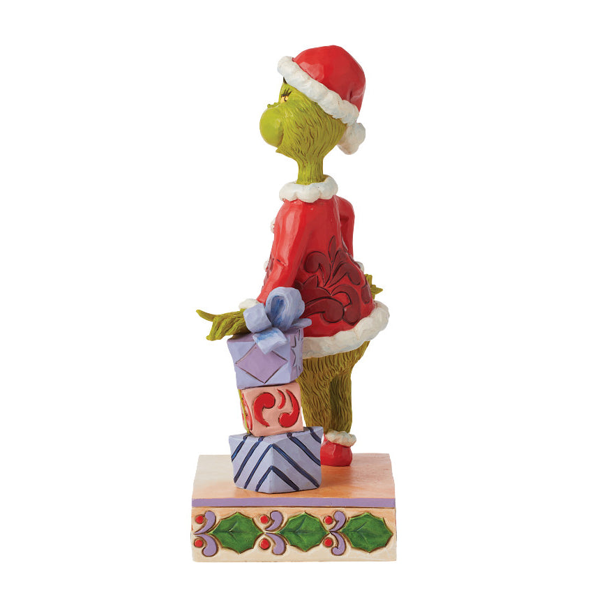 Jim Shore The Grinch: Grinch Leaning On Presents Figurine sparkle-castle