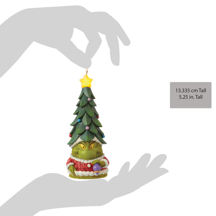 Jim Shore The Grinch: Grinch Gnome With Lit Star Hat Hanging Ornament sparkle-castle