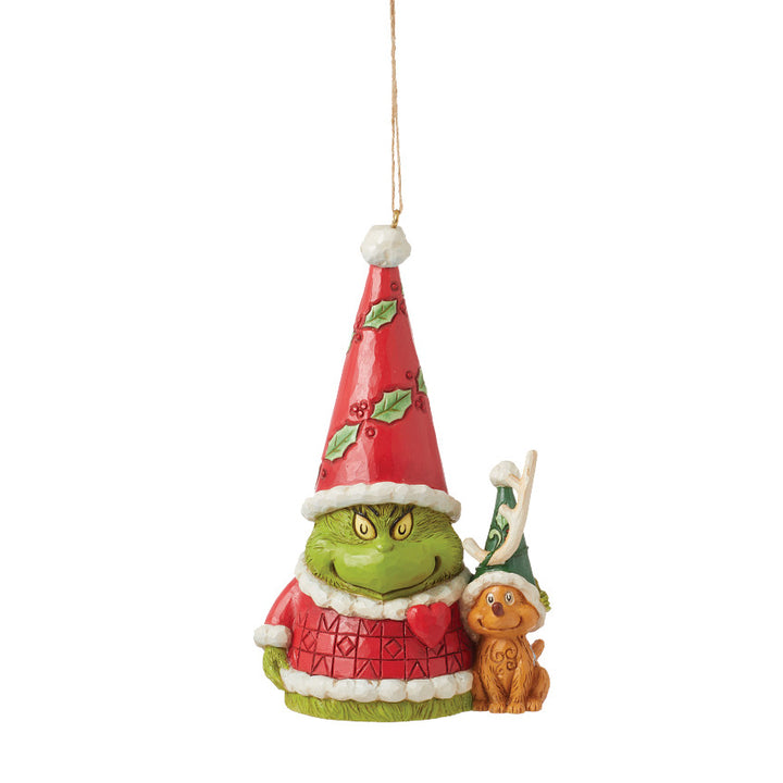 Jim Shore The Grinch: Grinch Gnome and Reindeer Max Gnome Hanging Ornament sparkle-castle