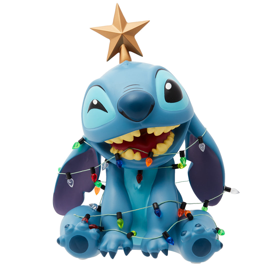 Disney Showcase: Stitch Wrapped In Christmas Lights Figurine sparkle-castle