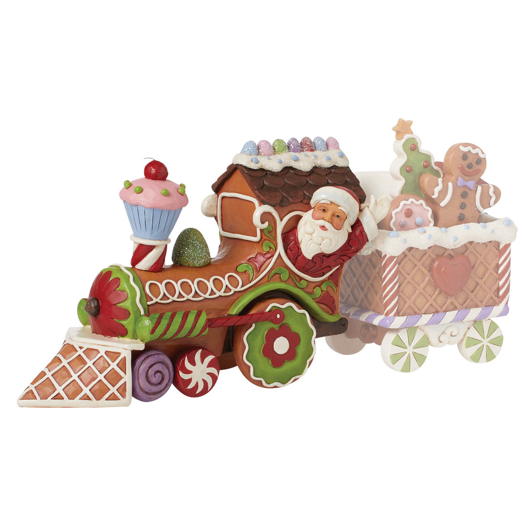 Jim Shore Heartwood Creek: Gingerbread Christmas Train Engine Figurine sparkle-castle