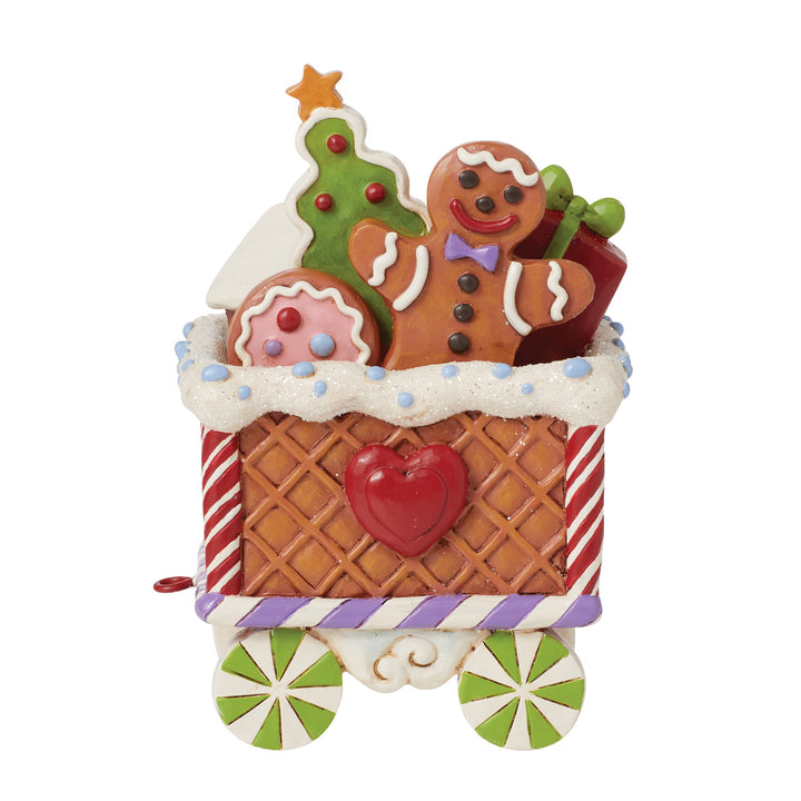 Jim Shore Heartwood Creek: Gingerbread Christmas Train Car Figurine sparkle-castle