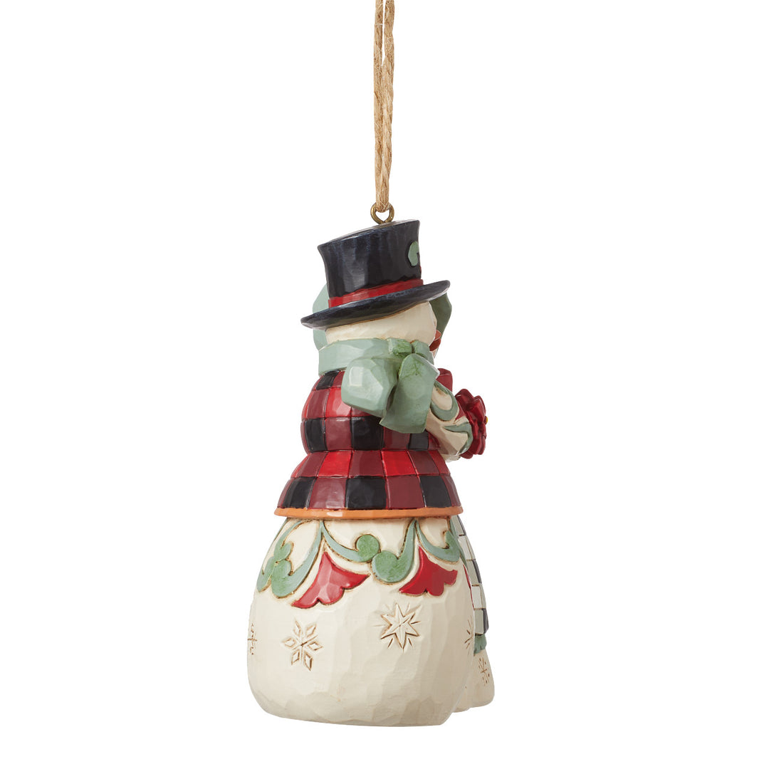 Jim Shore Heartwood Creek: Highland Glen Snowman Couple Hanging Ornament sparkle-castle