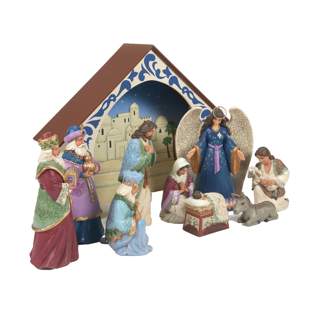 Jim Shore Heartwood Creek: Deluxe Nativity Figurines, Set of 10 sparkle-castle