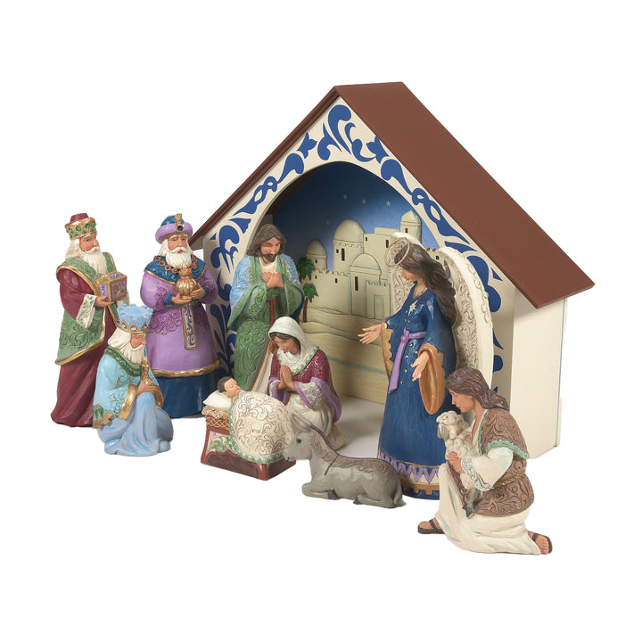 Jim Shore Heartwood Creek: Deluxe Nativity Figurines, Set of 10 sparkle-castle