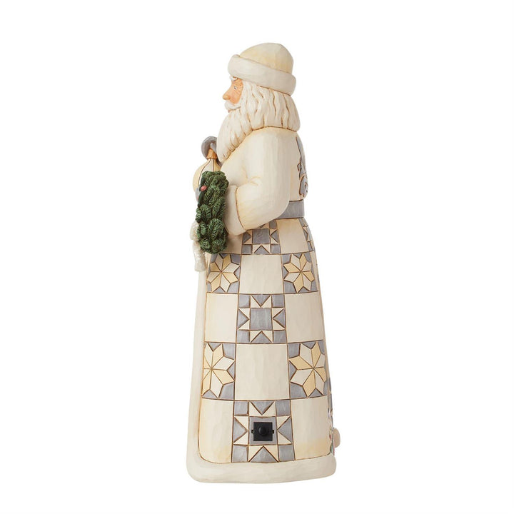 Jim Shore Heartwood Creek: White Woodland LED Open Scene Santa Figurine sparkle-castle