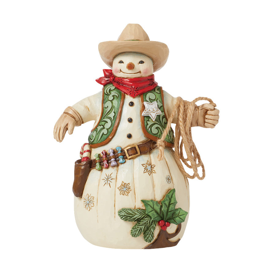 Jim Shore Heartwood Creek: Cowboy Snowman Figurine sparkle-castle