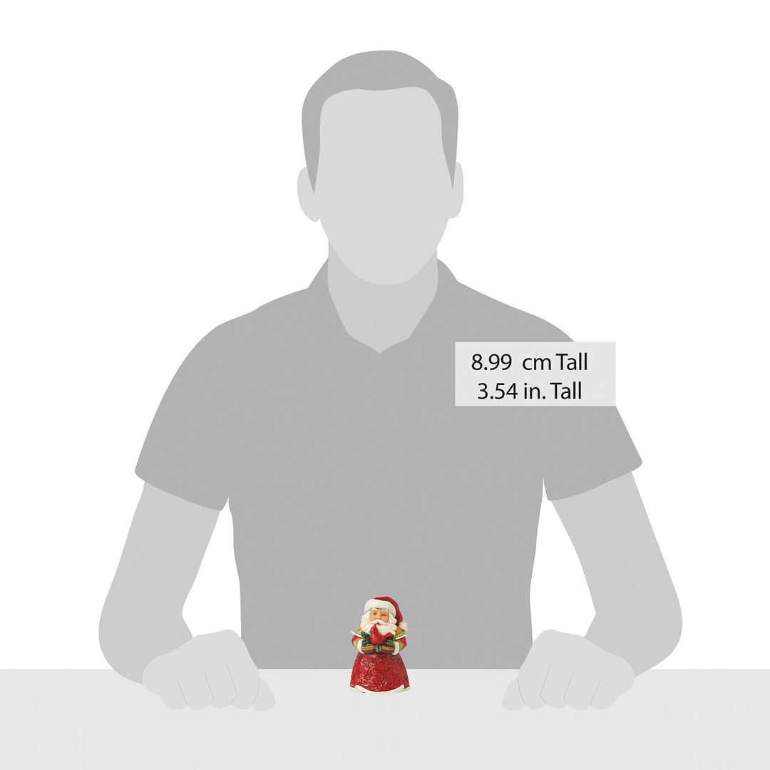 Jim Shore Heartwood Creek: Santa With Cardinal Mini Figurine sparkle-castle