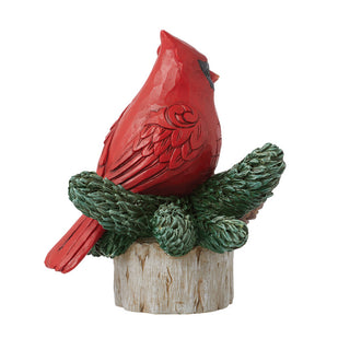Jim Shore Heartwood Creek: Pint Sized Cardinal On Pine Figurine sparkle-castle