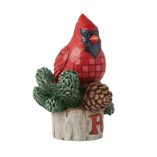 Jim Shore Heartwood Creek: Pint Sized Cardinal On Pine Figurine sparkle-castle