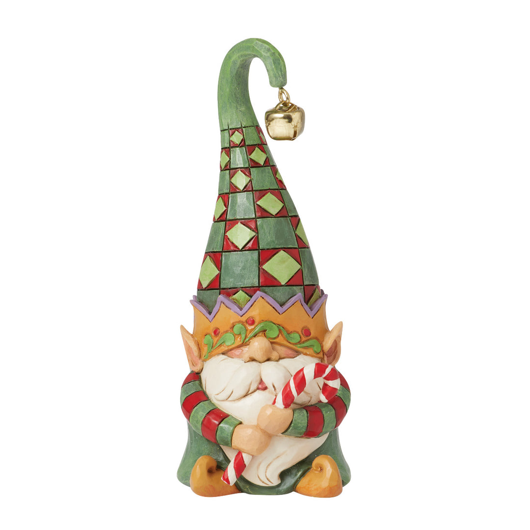 Jim Shore Heartwood Creek: Gnome Holding Candy Cane Figurine sparkle-castle