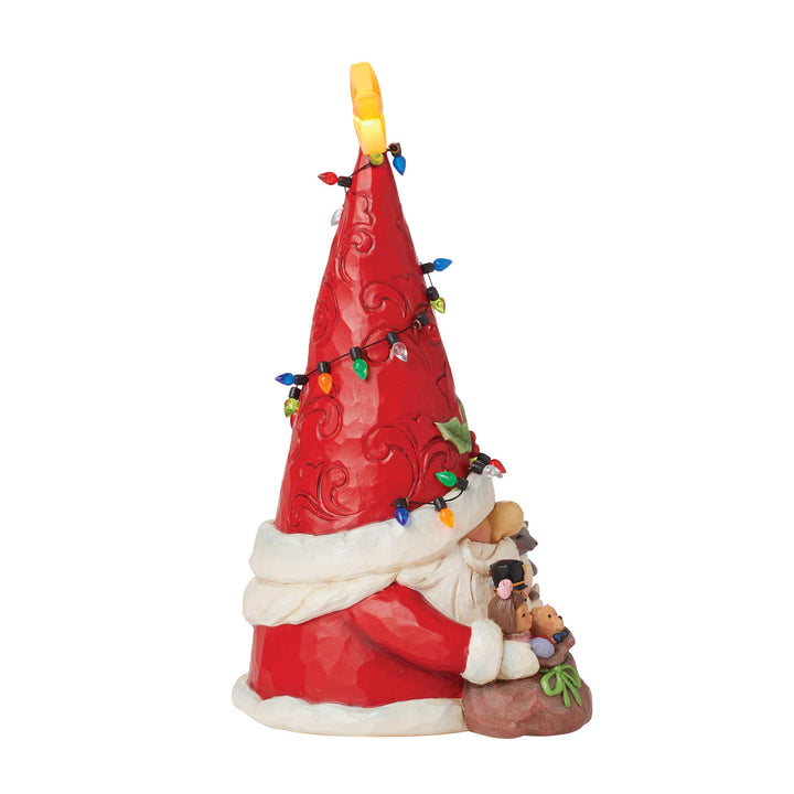 Jim Shore Heartwood Creek: Gnome With Lights On Hat Figurine sparkle-castle
