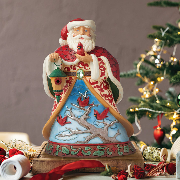 Jim Shore Heartwood Creek: 2nd Annual Collector's Edition Santa With Cardinal Scene Figurine sparkle-castle