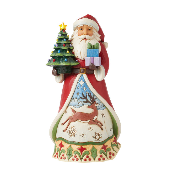 Jim Shore Heartwood Creek: Santa With Vintage LED Tree Figurine sparkle-castle
