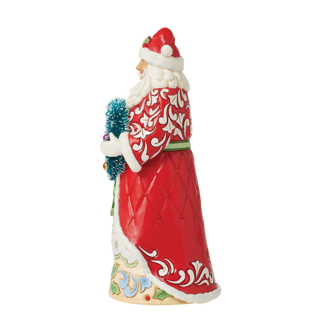 Jim Shore Heartwood Creek: Santa Holding Sisal Wreath Figurine sparkle-castle