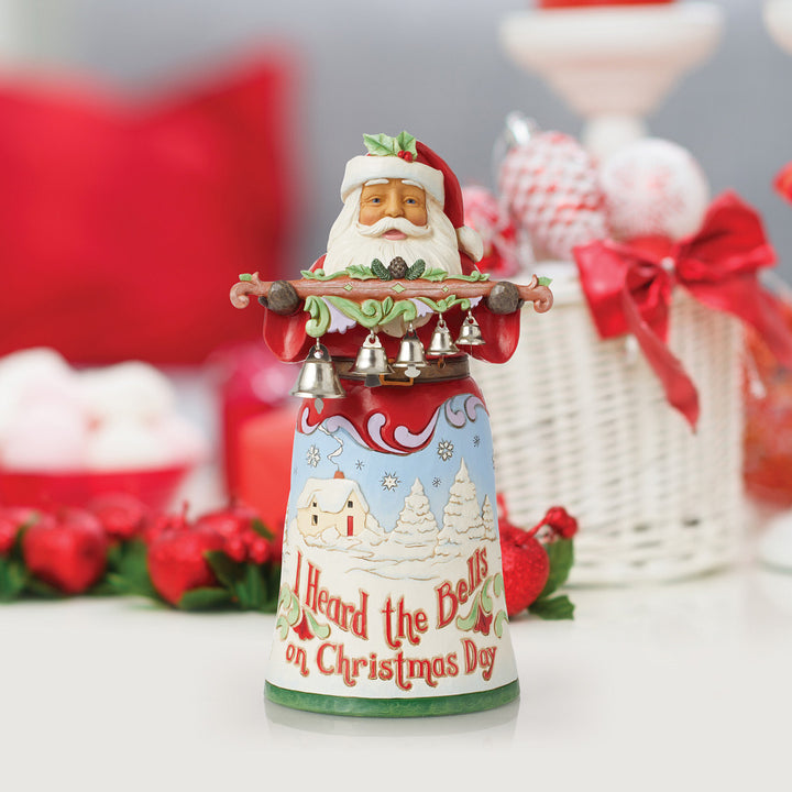 Jim Shore Heartwood Creek: 18th Annual Caroling Santa Figurine sparkle-castle