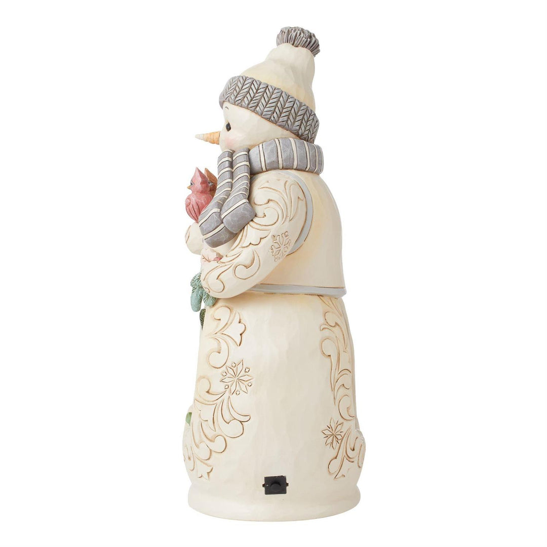 Jim Shore Heartwood Creek: White Woodland LED Open Scene Snowman Figurine sparkle-castle