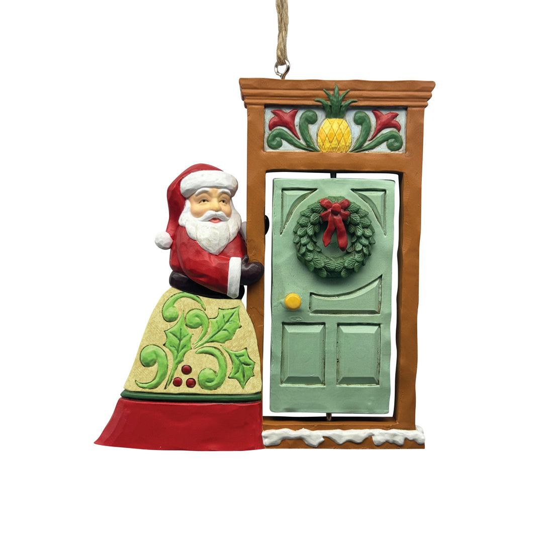 Jim Shore Heartwood Creek: Santa Standing In Doorway Rotating Hanging Ornament sparkle-castle