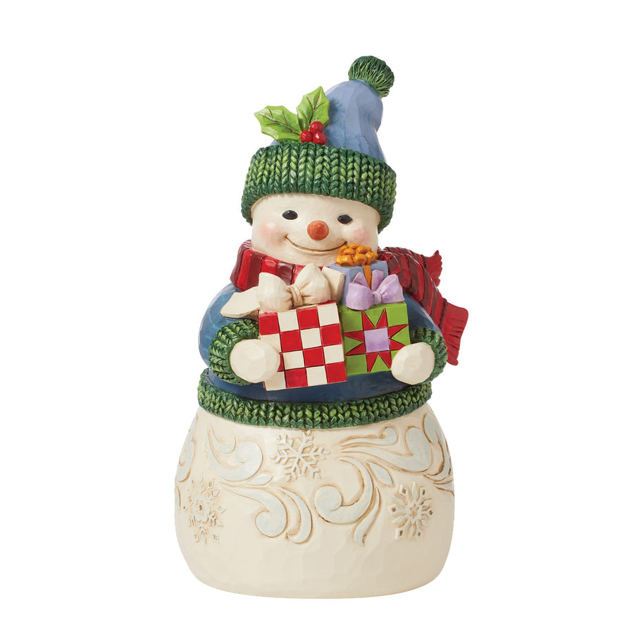 Jim Shore Heartwood Creek: Snowman with Gifts Figurine sparkle-castle